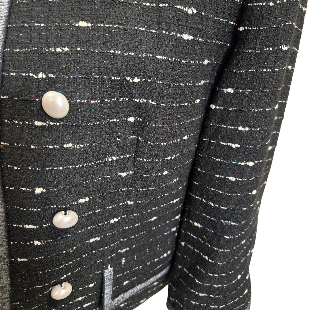 Mary Kay Nicole Miller Tweed Blazer Jacket Womens 14P Oldmoney Pearl Buttons - Picture 9 of 12